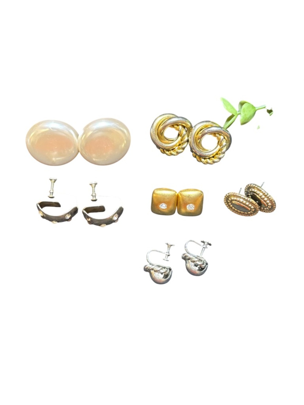 Mixed Set of Women's Gold and Silver Tone Earrings
